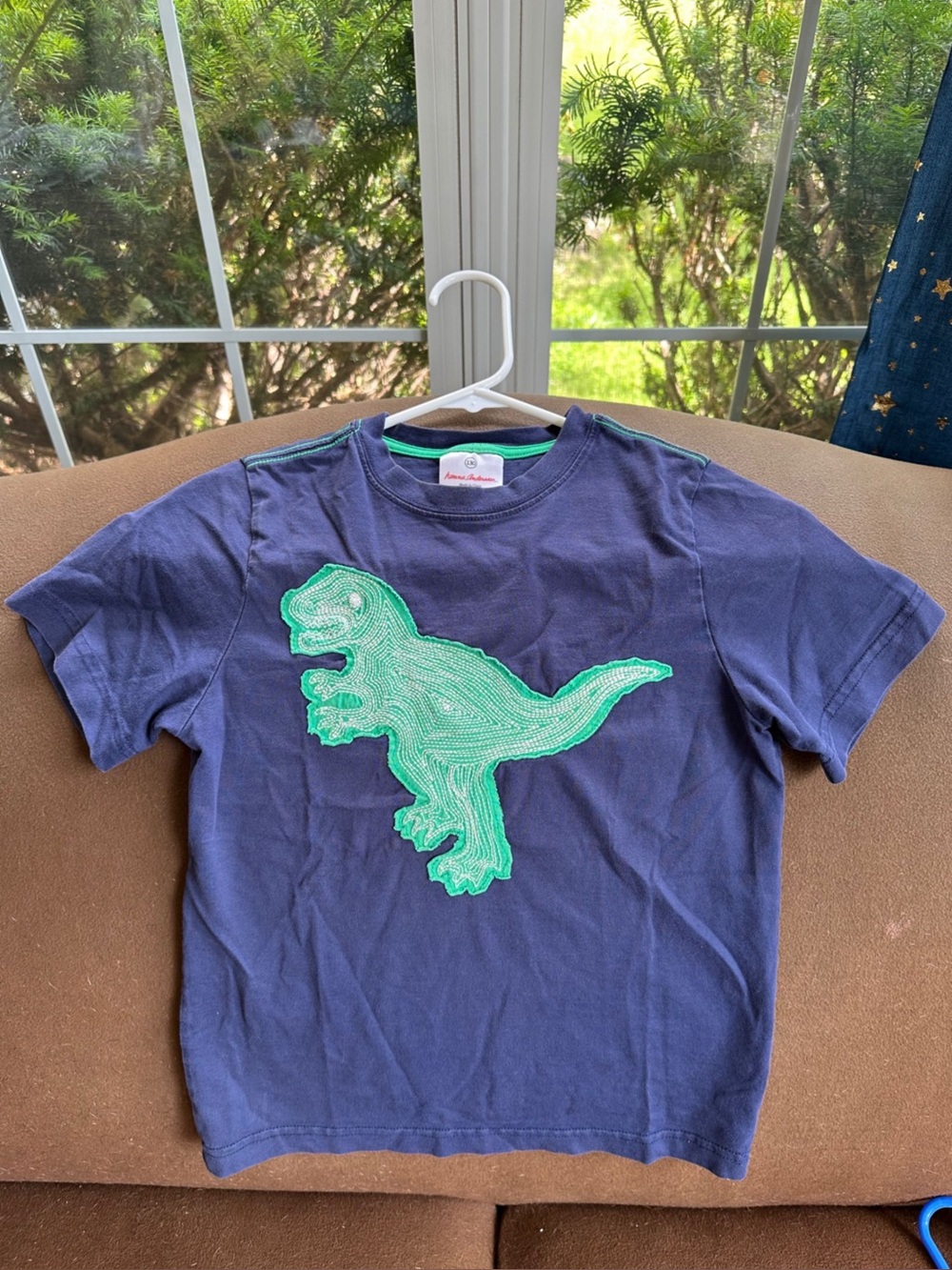 Hanna Andersson T-Rex Dinosaur Applique Art Tee Boys Size 8 (130 cm)